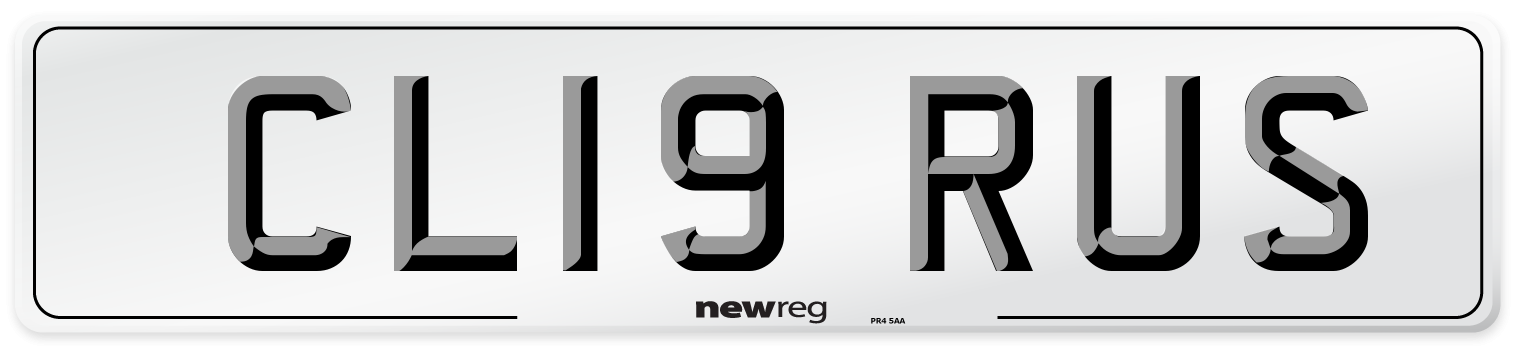 CL19 RUS Number Plate from New Reg